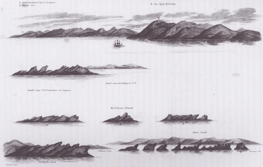 Première représentation des îles Shetland du Sud en 1819 par William Smith Première représentation des îles Shetland du Sud en 1819 par William Smith