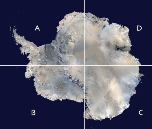 Secteurs de naissance des icebergs en Antarctique